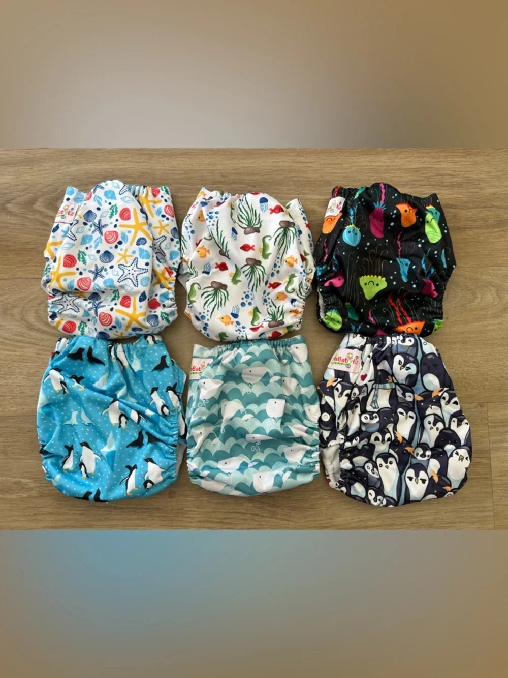 Ohbabyk Baby Cloth Diaper Pocket Covers Set of 6 Assorted